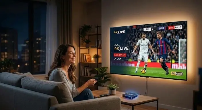 4K LIVE IPTV subscription service streaming live TV channels and sports